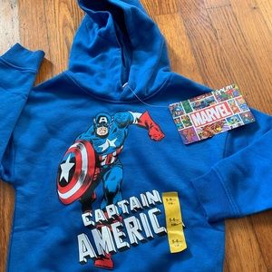 Kids blue hoodie with captain America